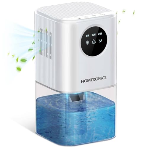 Homtronics Luftentfeuchter Elektrischer, [1700ml] Luftentfeuchter Tragbarer Raumentfeuchter, Entfeuchter Klein Leise, Automatisches Abtauen, Mini Dehumidifier für Schlafzimmer Bad Schrank Büro (Weiß) von Homtronics