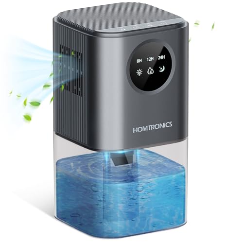 Luftentfeuchter 1700ML, Homtronics Luftentfeuchter Elektrisch, Luftentfeuchter Klein, Luftentfeuchter Tragbarer Leise, 7 Farbiges Licht, Automatische Abschaltung, für Bad Schlafzimmer, Schrank, Büro von Homtronics
