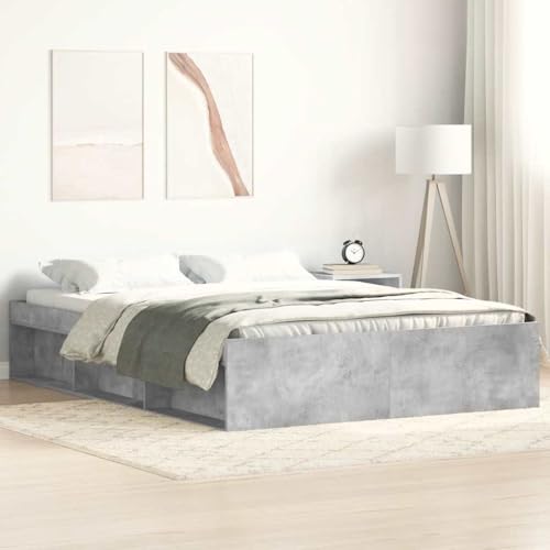 Homvdxl 140x200 cm Plattformbettgestell, Betten mit seitlichen offenen Regalen, Lattenbett passt für Jugendliche/Erwachsene, kein Boxspringbett erforderlich - Grau, Doppelbett Homvdxl 140x200 cm Plattformbettgestell, Betten mit seitlichen offenen Regalen, Lattenbett passt für Jugendliche/Erwachsene, kein Boxspringbett erforderlich - Grau, Doppelbett von Homvdxl