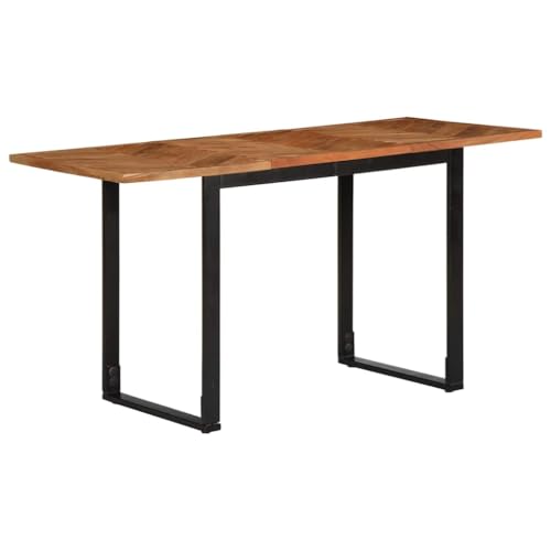 Homvdxl 140x70cm Esstisch mit Stahlbeinen, Rustikaler Küchentisch mit Holztischplatte, für Esszimmer, Küche, Wohnzimmer Homvdxl 140x70cm Esstisch mit Stahlbeinen, Rustikaler Küchentisch mit Holztischplatte, für Esszimmer, Küche, Wohnzimmer von Homvdxl
