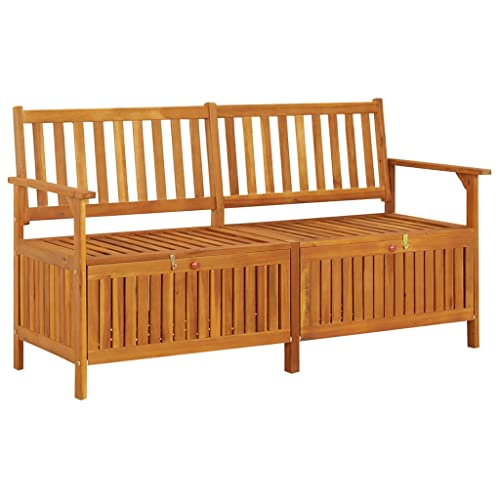 Homvdxl 148 cm Gartenbank mit großem Stauraum, 2 Personen Holz Loveseat Park Bank, Outdoor Möbel Freizeit Sitzgelegenheit Terrassenstuhl für Eingang, Veranda & Hinterhof von Homvdxl