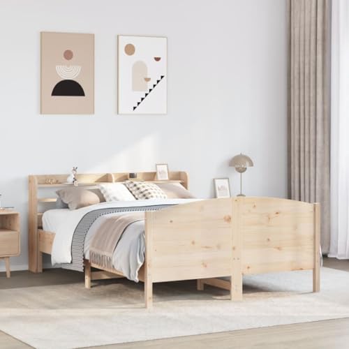 Homvdxl 150x200 cm Bettgestell mit Stauraum Kopfteil & Fußteil, Holzplattformbetten mit Lattenstütze, kein Boxspringbett nötig, für Erwachsene und Jugendliche, Braun - Small Queen Homvdxl 150x200 cm Bettgestell mit Stauraum Kopfteil & Fußteil, Holzplattformbetten mit Lattenstütze, kein Boxspringbett nötig, für Erwachsene und Jugendliche, Braun - Small Queen von Homvdxl
