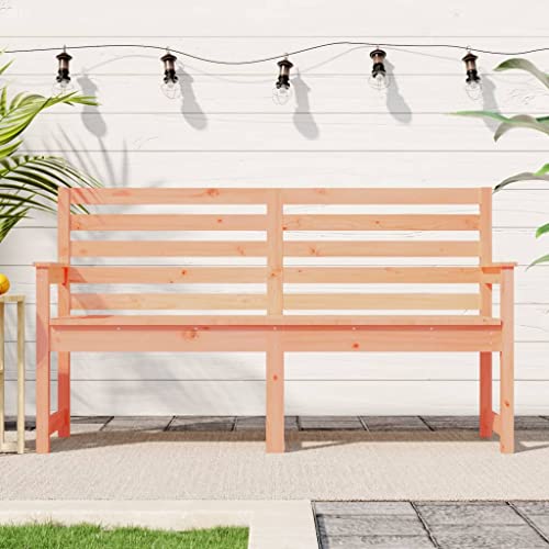 Homvdxl 160cm Gartenbank Outdoor Bank mit Rückenlehne Holz Garten Loveseat mit Armlehnen Massivholzrahmen für Terrasse Park, Dunkelbraun von Homvdxl