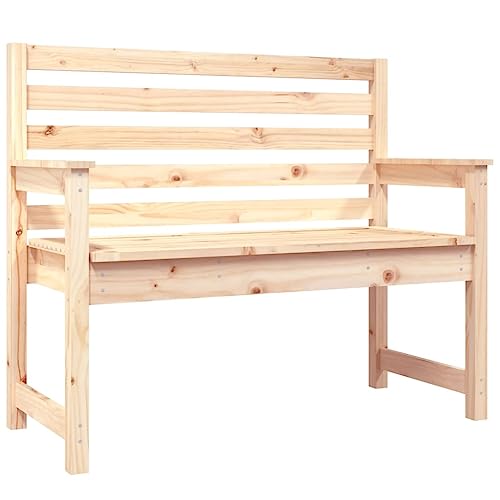 Homvdxl 2-Sitzer Gartenbank, Outdoor Bank mit Rückenlehne, Holz Garten Loveseat mit Armlehnen, Massivholzrahmen für Terrasse, Park, Braun von Homvdxl