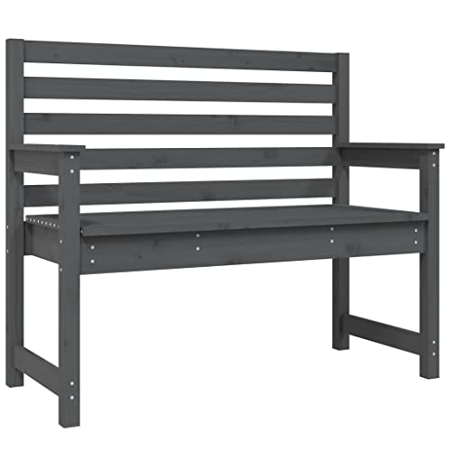 Homvdxl 2-Sitzer Gartenbank Outdoor Bank mit Rückenlehne Holz Garten Loveseat mit Armlehnen Massivholzrahmen für Terrasse Park Grau von Homvdxl