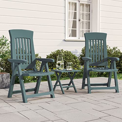 Homvdxl 2 Stück Gartenstühle Outdoor Liegestühle mit hoher Rückenlehne und Armlehne, Kunststoff Esszimmerstuhl 2er Set - Grün von Homvdxl