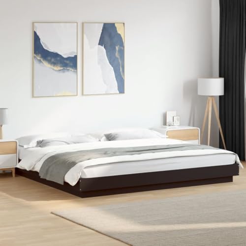 Homvdxl 23 cm niedriges Bettgestell, 200 x 200 cm, Super-King-Size-Bett, modernes Plattformbett mit Sperrholz-Lattenstütze und Mittelbeinstütze, kein Boxspringbett erforderlich – Schwarz Homvdxl 23 cm niedriges Bettgestell, 200 x 200 cm, Super-King-Size-Bett, modernes Plattformbett mit Sperrholz-Lattenstütze und Mittelbeinstütze, kein Boxspringbett erforderlich – Schwarz von Homvdxl