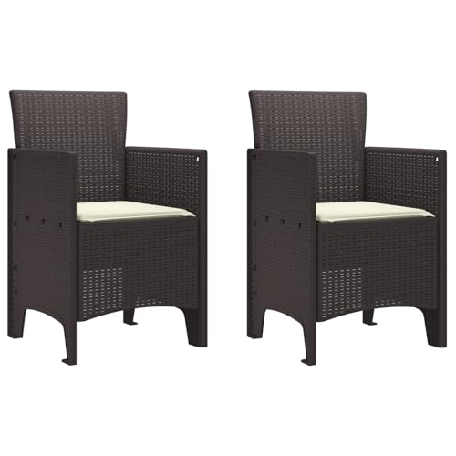 Homvdxl 2er Set Garten Terrassenstuhl Rattan Optik Poly Rattan Outdoor Sitzgelegenheit Indoor und Outdoor Gesprächsset - Braun Homvdxl 2er Set Garten Terrassenstuhl Rattan Optik Poly Rattan Outdoor Sitzgelegenheit Indoor und Outdoor Gesprächsset - Braun von Homvdxl