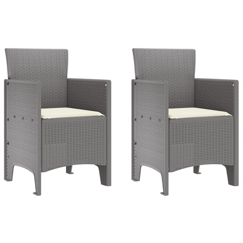Homvdxl 2er Set Garten Terrassenstuhl Rattan Optik Poly Rattan Outdoor Sitzgelegenheit Indoor und Outdoor Gesprächsset - Hellgrau Homvdxl 2er Set Garten Terrassenstuhl Rattan Optik Poly Rattan Outdoor Sitzgelegenheit Indoor und Outdoor Gesprächsset - Hellgrau von Homvdxl