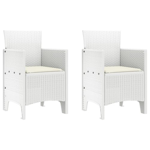 Homvdxl 2er Set Garten Terrassenstuhl Rattan Optik Poly Rattan Outdoor Sitzgelegenheit Indoor und Outdoor Gesprächsset - Weiß Homvdxl 2er Set Garten Terrassenstuhl Rattan Optik Poly Rattan Outdoor Sitzgelegenheit Indoor und Outdoor Gesprächsset - Weiß von Homvdxl