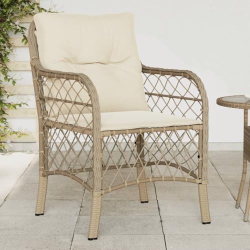 Homvdxl 2er Set Outdoor Gartenstühle Linienweben Esszimmerstühle mit Kissen Stahlrahmen Rückenlehne Armlehnen für Garten Rasen Beige Homvdxl 2er Set Outdoor Gartenstühle Linienweben Esszimmerstühle mit Kissen Stahlrahmen Rückenlehne Armlehnen für Garten Rasen Beige von Homvdxl