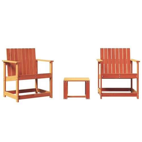 Homvdxl 3-teiliges Terrassengarten-Set, Gartenmöbel-Set, 2 Holzstühle & 1 Beistelltisch für Bistro/Veranda/Garten/Deck/Innenhof, Wachsbraun Homvdxl 3-teiliges Terrassengarten-Set, Gartenmöbel-Set, 2 Holzstühle & 1 Beistelltisch für Bistro/Veranda/Garten/Deck/Innenhof, Wachsbraun von Homvdxl