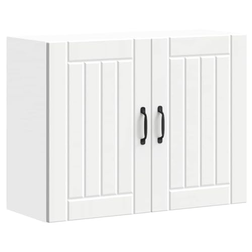 Homvdxl 80x60 cm Hängeschrank Wandschrank Küche/Schlafzimmer/Badezimmerschrank 2 Türen Hängeschrank Badezimmer Modern Schrank Weiß von Homvdxl