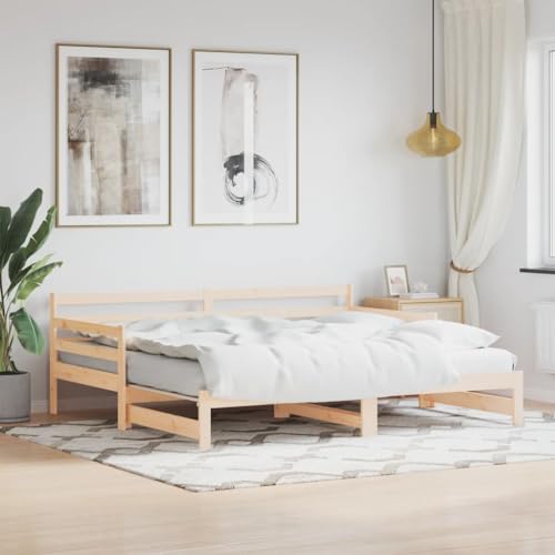 Homvdxl 90x200 cm Holz Tagesbett Ausziehbares Design Einzel-/Doppelschlafsofa mit Unterbett ohne Matratze Braun Homvdxl 90x200 cm Holz Tagesbett Ausziehbares Design Einzel-/Doppelschlafsofa mit Unterbett ohne Matratze Braun von Homvdxl