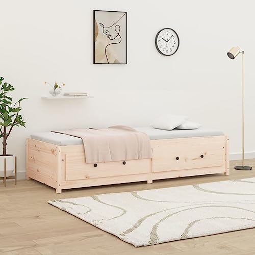 Homvdxl 90x200 cm Tagesbett mit Schubladen, Holz Einzelplattform Schlafsofa Gästebett Bettgestell für Wohnzimmer Gästezimmer (Braun) von Homvdxl