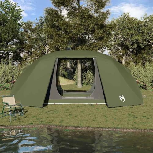 Homvdxl Angelzelt 7 Personen Familienzelt mit Veranda & Netztür Wasserdicht Winddicht für Strand Outdoor Reisen Wandern Camping Jagd Angeln Olivgrün von Homvdxl