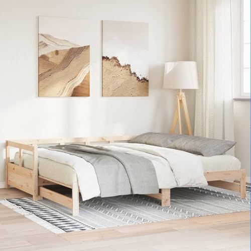 Homvdxl Ausziehbares Schlafsofa 80x200 cm Daybed mit Unterbett für Erwachsene & Jugendliche ohne Matratze - Braun von Homvdxl