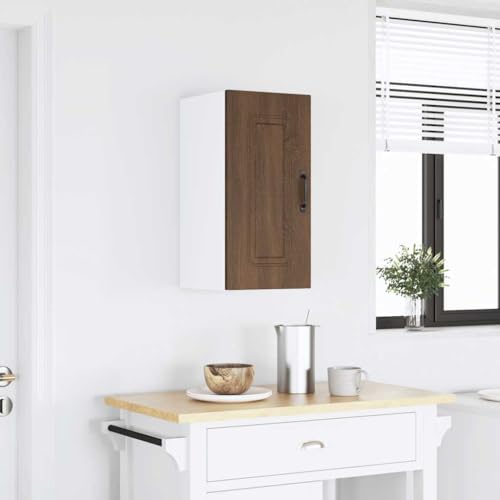 Homvdxl Badezimmer Hängeschrank 30 x 31 x 60 cm Kleine Hängeschränke mit moderner Tür, Einfache Badezimmerschränke mit 2 Etagen Regal für Wohnzimmer Büro, Braun+Eiche Homvdxl Badezimmer Hängeschrank 30 x 31 x 60 cm Kleine Hängeschränke mit moderner Tür, Einfache Badezimmerschränke mit 2 Etagen Regal für Wohnzimmer Büro, Braun+Eiche von Homvdxl
