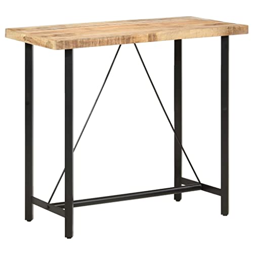 Homvdxl Bartisch, Holz, Küchentisch, Bartische mit Metallbeinen, Frühstück, Esszimmer, Bars, Theke, Bistro, Pub, Cocktailtische für Zuhause, Küche, Garten, 120 x 58 x 107 cm von Homvdxl