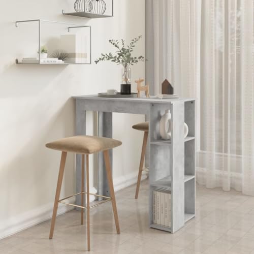 Homvdxl Bartisch, kleine Kücheninsel mit Stauraum, 102 cm hoch, Bar-Bistrotisch, moderner Bartisch, Aufbewahrungsschrank für Esszimmer, rustikales Grau Homvdxl Bartisch, kleine Kücheninsel mit Stauraum, 102 cm hoch, Bar-Bistrotisch, moderner Bartisch, Aufbewahrungsschrank für Esszimmer, rustikales Grau von Homvdxl