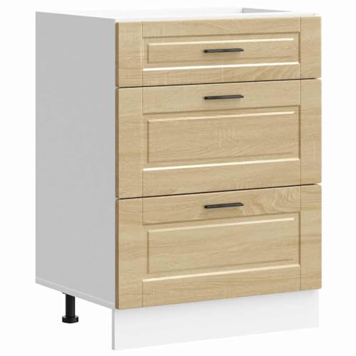 Homvdxl Base Sideboard Aufbewahrungsschrank, moderner Küchenunterschrank mit 3 Schubladen, Buffetschrank für Esszimmer, Wohnzimmer, Flur, Braun Homvdxl Base Sideboard Aufbewahrungsschrank, moderner Küchenunterschrank mit 3 Schubladen, Buffetschrank für Esszimmer, Wohnzimmer, Flur, Braun von Homvdxl