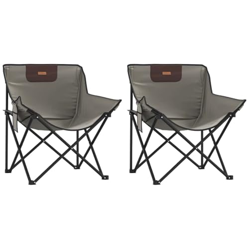 Homvdxl Campingstühle - 2er Set Klappstühle mit Tragetasche und Stahlgestell, belastbar bis 120 kg, Grau von Homvdxl