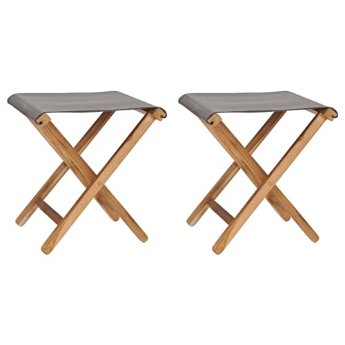 Homvdxl Campingstuhl Klapphocker 2er Set 38x38x46cm Grau Homvdxl Campingstuhl Klapphocker 2er Set 38x38x46cm Grau von Homvdxl