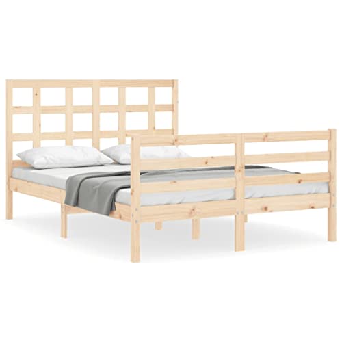 Homvdxl Doppelbettgestell – für 140 x 200 cm Matratze – 21 cm Unterbettkommode – Holzplattform-Bettgestell, kein Boxspringbett erforderlich – Braun Homvdxl Doppelbettgestell – für 140 x 200 cm Matratze – 21 cm Unterbettkommode – Holzplattform-Bettgestell, kein Boxspringbett erforderlich – Braun von Homvdxl