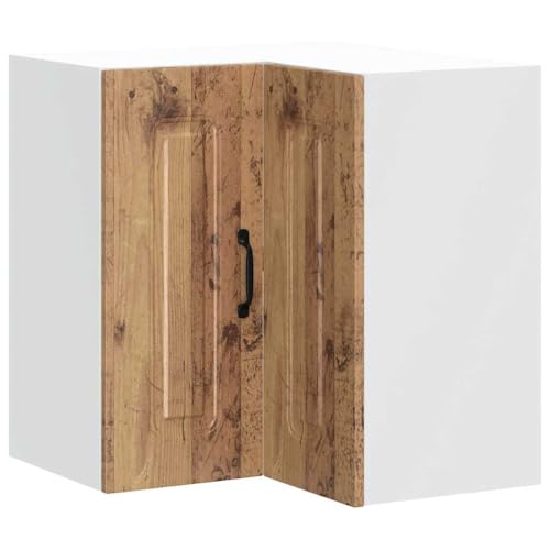 Homvdxl Eckwandschrank für Küche Badezimmer, 57x57cm Hängeschränke mit 2 Türen, Tiefe Ecke Medizinschränke für Flur, Waschküche, Toilette, Alter Stil Homvdxl Eckwandschrank für Küche Badezimmer, 57x57cm Hängeschränke mit 2 Türen, Tiefe Ecke Medizinschränke für Flur, Waschküche, Toilette, Alter Stil von Homvdxl