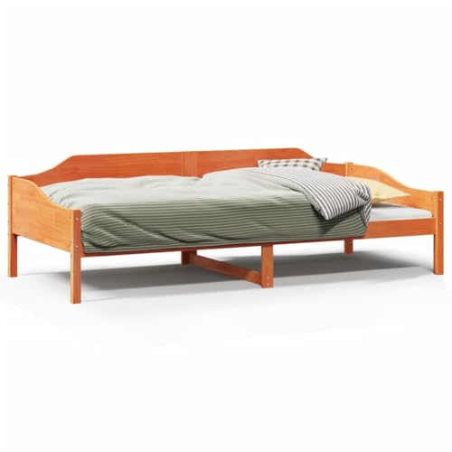 Homvdxl Einzelschlafsofa Holz 90x200 cm Daybed für Erwachsene & Jugendliche ohne Matratze (Waxbraun) von Homvdxl