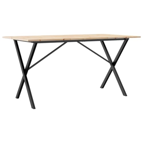 Homvdxl Esstisch aus Holz mit Stahlbeinen, 160 x 80 cm, rechteckig, Küchentisch für Esszimmer und Wohnzimmer von Homvdxl
