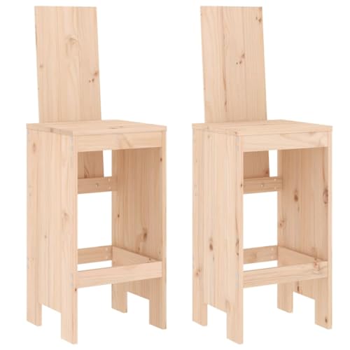 Homvdxl Garten-Barhocker 2er-Set, 120 cm hohe Holzstühle für den Außenbereich, Gesprächsset für Terrasse, Hinterhof, Garten und Pool, Braun von Homvdxl
