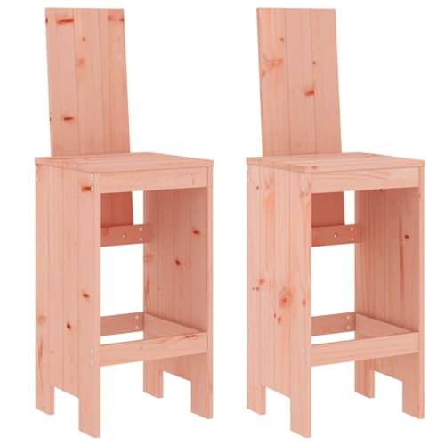 Homvdxl Garten-Barhocker 2er-Set, 120 cm hohe Holzstühle für den Außenbereich, Gesprächsset für Terrasse, Hinterhof, Garten und Pool, Dunkelbraun von Homvdxl