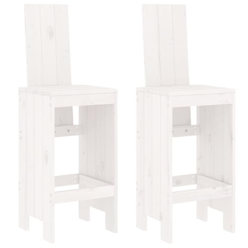 Homvdxl Garten-Barhocker 2er-Set, 120 cm hohe Holzstühle für den Außenbereich, Gesprächsset für Terrasse, Hinterhof, Garten und Pool, Weiß Homvdxl Garten-Barhocker 2er-Set, 120 cm hohe Holzstühle für den Außenbereich, Gesprächsset für Terrasse, Hinterhof, Garten und Pool, Weiß von Homvdxl