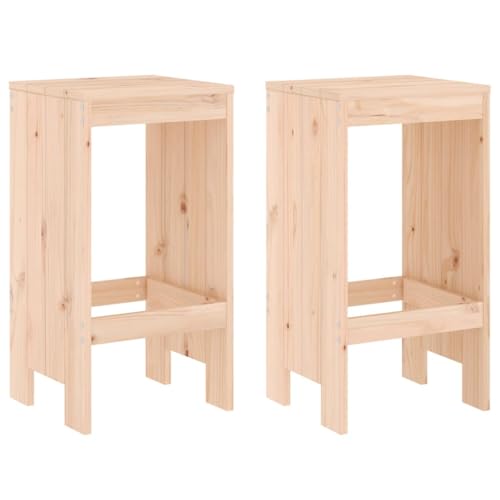 Homvdxl Garten-Barhocker 2er-Set, 75 cm hohe Holzstühle für den Außenbereich, Gesprächsset für Terrasse, Hinterhof, Garten und Pool, Braun von Homvdxl