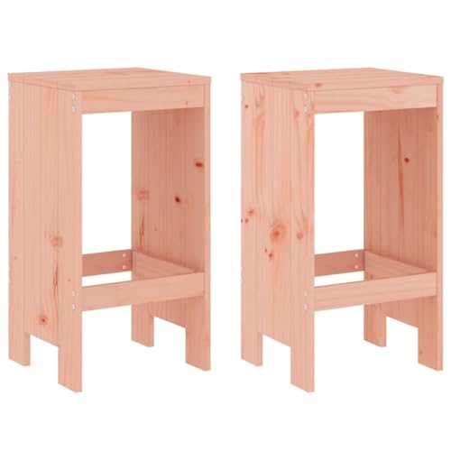 Homvdxl Garten-Barhocker 2er-Set, 75 cm hohe Holzstühle für den Außenbereich, Gesprächsset für Terrasse, Hinterhof, Garten und Pool, Dunkelbraun von Homvdxl