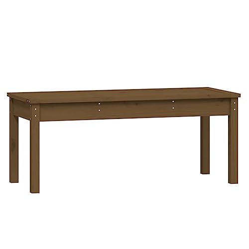 Homvdxl Gartenbank 109 cm - 2-Sitzer Holz Outdoor Bank mit Lamellensitz - Holz Garten Sitzgelegenheit für 2 Personen - für Terrasse & Terrasse Honigbraun von Homvdxl