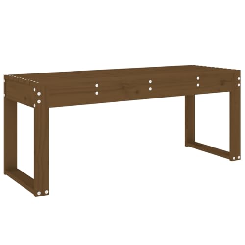 Homvdxl Gartenbank 110x38x45cm Einfache Holz Parkbank Balkonbänke Gartenmöbel Honigbraun von Homvdxl