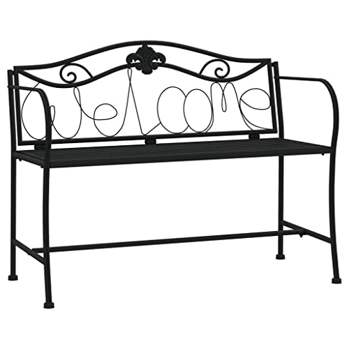 Homvdxl Gartenbank aus Stahl, Metall-Kunstdekor-Bänke, Gartenmöbel, Sitzgelegenheit, Park, Terrasse, 104 x 52 x 78 cm von Homvdxl