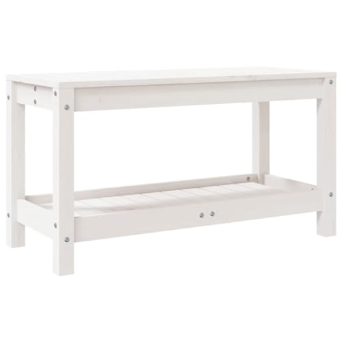 Homvdxl Gartenbank mit Ablage, Massivholz Freizeit Loveseat Stuhl, 2 Etagen, Outdoor-Möbel, Parkbank, Liegestuhl, Sitze für Balkon, Terrasse, Hinterhof, Weiß Homvdxl Gartenbank mit Ablage, Massivholz Freizeit Loveseat Stuhl, 2 Etagen, Outdoor-Möbel, Parkbank, Liegestuhl, Sitze für Balkon, Terrasse, Hinterhof, Weiß von Homvdxl