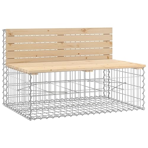 Homvdxl Gartenbank mit Gabionenkorb aus Stahl, 2-Sitzer, Outdoor-Bank mit Gabionen-Sitzgelegenheit, Gartenliebesitz mit Stahlrahmen für Terrasse, Park, 103 x 70 x 65 cm, Braun von Homvdxl