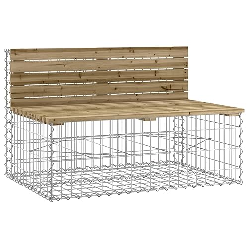 Homvdxl Gartenbank mit Gabionenkorb aus Stahl, 2-Sitzer, Outdoor-Bank mit Gabionen-Sitzgelegenheit, Gartenliebesitz mit Stahlrahmen für Terrasse, Park, 103 x 70 x 65 cm, rustikal von Homvdxl