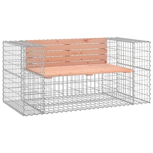 Homvdxl Gartenbank mit Gabionenkorb aus Stahl, 2-Sitzer, Outdoor-Bank mit Gabionen-Sitzgelegenheit, Gartenliebesitz mit Stahlrahmen für Terrasse, Park, 143 x 71 x 65,5 cm, Dunkelbraun von Homvdxl