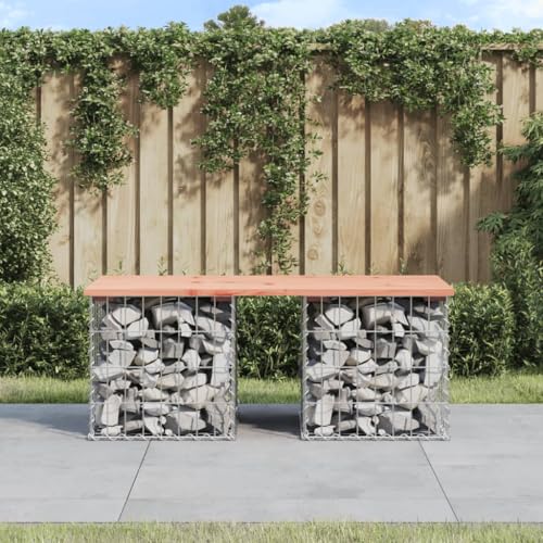 Homvdxl Gartenbank mit Gabionenwand, Außenbank mit Gabionenkorb Dekor, verzinkter Stahl, 103x44x42cm, für Innen, Außen, Terrasse, Park, Dunkelbraun Homvdxl Gartenbank mit Gabionenwand, Außenbank mit Gabionenkorb Dekor, verzinkter Stahl, 103x44x42cm, für Innen, Außen, Terrasse, Park, Dunkelbraun von Homvdxl