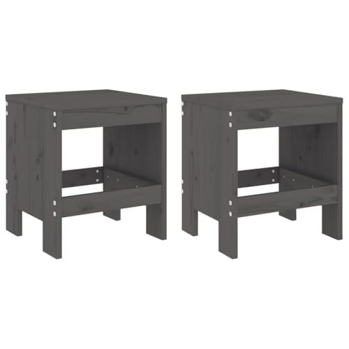 Homvdxl Gartenhocker 2er Set, 45cm Niedrige Outdoor Holzstühle Gesprächsset für Terrasse, Hinterhof, Garten und Pool, Grau Homvdxl Gartenhocker 2er Set, 45cm Niedrige Outdoor Holzstühle Gesprächsset für Terrasse, Hinterhof, Garten und Pool, Grau von Homvdxl