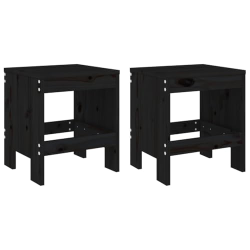 Homvdxl Gartenhocker 2er Set, 45cm Niedrige Outdoor Holzstühle Gesprächsset für Terrasse, Hinterhof, Garten und Pool, Schwarz Homvdxl Gartenhocker 2er Set, 45cm Niedrige Outdoor Holzstühle Gesprächsset für Terrasse, Hinterhof, Garten und Pool, Schwarz von Homvdxl