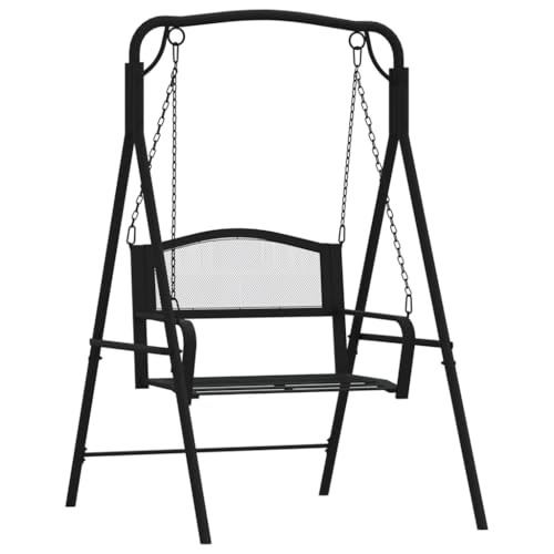 Homvdxl Gartenschaukelbank aus Stahl, Metall-Kunstdekor-Bänke, Gartenmöbel, Sitzgelegenheit, Park, Terrasse, 124 x 117 x 168 cm Homvdxl Gartenschaukelbank aus Stahl, Metall-Kunstdekor-Bänke, Gartenmöbel, Sitzgelegenheit, Park, Terrasse, 124 x 117 x 168 cm von Homvdxl