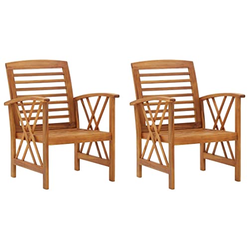Homvdxl Gartenstühle aus Holz, hohe Rückenlehne, 59 x 67 x 83 cm, 2er-Set – X-Stil Homvdxl Gartenstühle aus Holz, hohe Rückenlehne, 59 x 67 x 83 cm, 2er-Set – X-Stil von Homvdxl