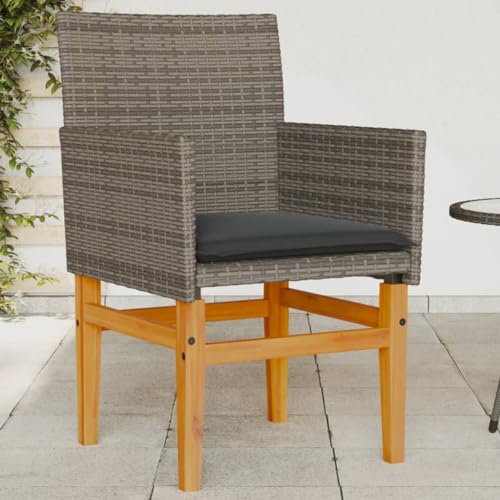 Homvdxl Gartenstuhl 2er Set Outdoor Lounge Rattan Optik Stuhl mit Holzbeinen & Kissen Weide Relaxsessel Sitz für Terrasse Pool Hinterhof Grau Homvdxl Gartenstuhl 2er Set Outdoor Lounge Rattan Optik Stuhl mit Holzbeinen & Kissen Weide Relaxsessel Sitz für Terrasse Pool Hinterhof Grau von Homvdxl