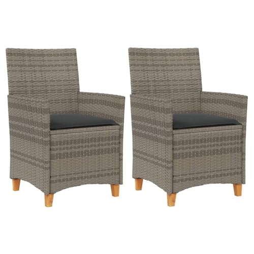 Homvdxl Gartenstuhl 2er Set Rattan Optik Outdoor Lounge Stuhl mit Kissen Wicker Relaxing Sessel Sitz für Terrasse Pool Hinterhof Rattan Armlehne Grau Homvdxl Gartenstuhl 2er Set Rattan Optik Outdoor Lounge Stuhl mit Kissen Wicker Relaxing Sessel Sitz für Terrasse Pool Hinterhof Rattan Armlehne Grau von Homvdxl